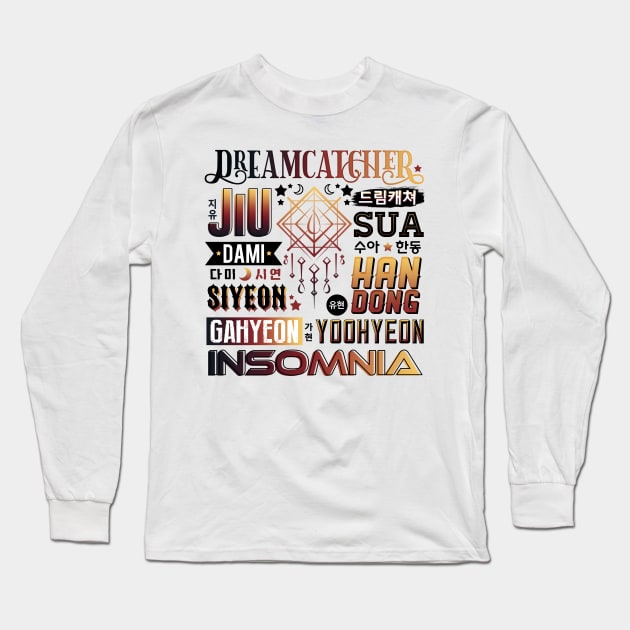 DREAMCATCHER Font Collage Long Sleeve T-Shirt by skeletonvenus